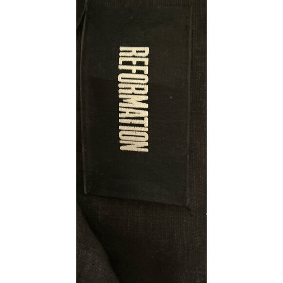 REFORMATION Linen Dress Halter Tie-Front Sleeveless Midi A-Line Size Med - Picture 10 of 11